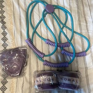 Workout resistance band, ankle weights and exercise ball!!!